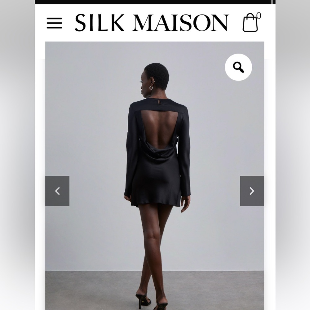 Silk Maison NWT Black Long Sleeve Silk LBT size L